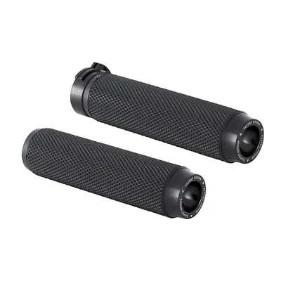 Arlen Ness Rough Crafts Black 1  Grips For Harley TBW Touring & Softail • $58.46