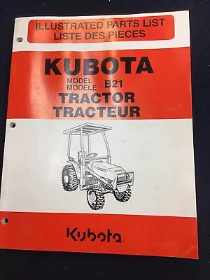 Kubota Illustrated Parts Lists Model B21 Catalog French English(A4) • $40