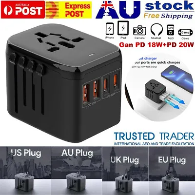 International Universal Travel Adapter GaN QC18W + PD20W AC Power Fast Charger • $28.79