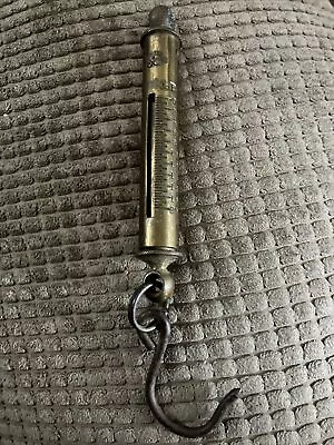 Vintage Brass Salter Spring Balance 0-20lb Rare Pocket Fishing Scales • £12