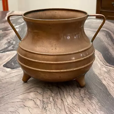 Vintage 6.25  Copper Pot/Container With Lid Looks Like Solid Copper • $35