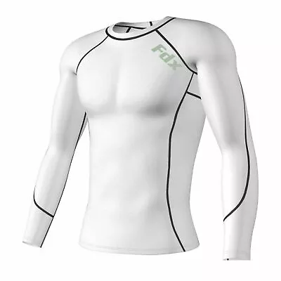 £10.99 • Buy FDX Mens Compression Armour Base Layer Top Long Sleeve Thermal Gym Sports Shirts
