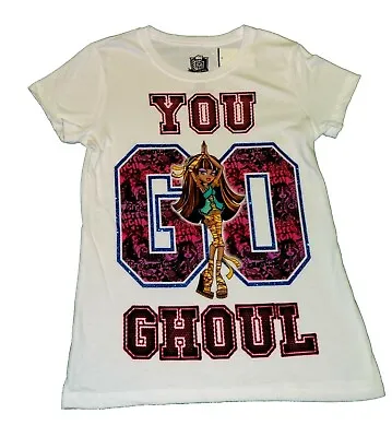 Monster High - Girls T-Shirt - You Go Ghoul - Glitter Accent - Size Large - New • $12.95