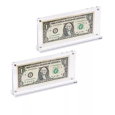 2Pack Acrylic Dollar Bill Display Frame Currency Paper Money Holder Display Case • $23.18