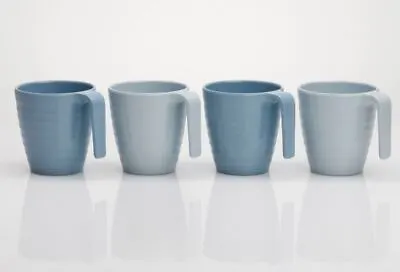 Flamefield Shades Of Blue 4 Piece Camping Caravan Mug / Cup Set SB423 • £18.98