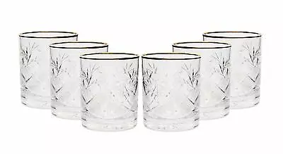 Set Of 6 Vintage Russian Crystal Whisky Glasses With Gold Rim • $137.99