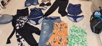 £52 • Buy Huge 14 Item Maternity Bundle 12 14 Leggings Tankini Dress Shorts Jeans Bras 38c