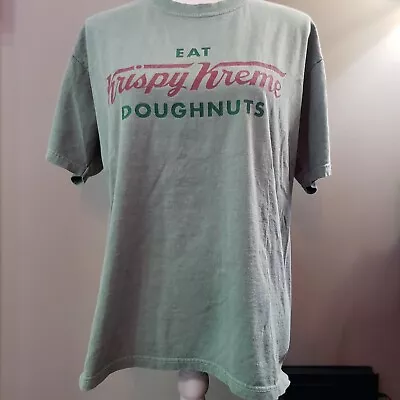 $20 • Buy Vintage 90s Krispy Kreme Doughnuts T-shirt Green Size M Authentic Pigment