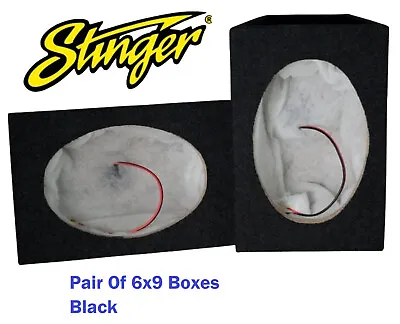 £30.99 • Buy Pair Of 6x9 Stinger MDF Black Enclosure Box Van Car Boat Rear Speaker Shelf