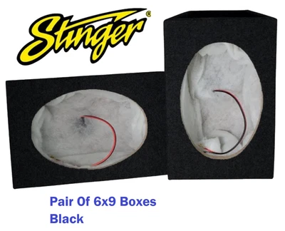£32.99 • Buy Pair Of 6x9 Stinger MDF Black Enclosure Box Van Car Boat Rear Speaker Shelf
