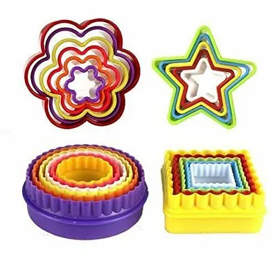 22x Colourful Shaped Cookie Cutters Sandwich Biscuit Pastry Baking Moulds • £2.10
