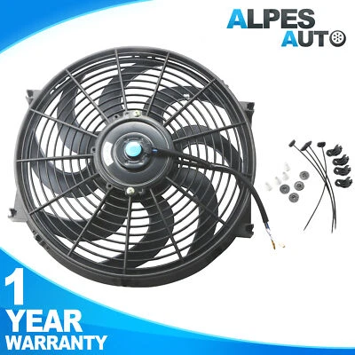 $26.90 • Buy 14  Universal 12V Electric Radiator Fan Slim Push Engine Cooling W/ Mounting Kit