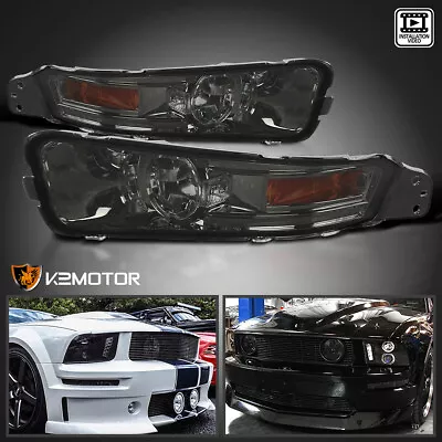 Fits 2005-2009 Ford Mustang Smoke Bumper Lights Signal Parking Lamps Left+Right • $47.38