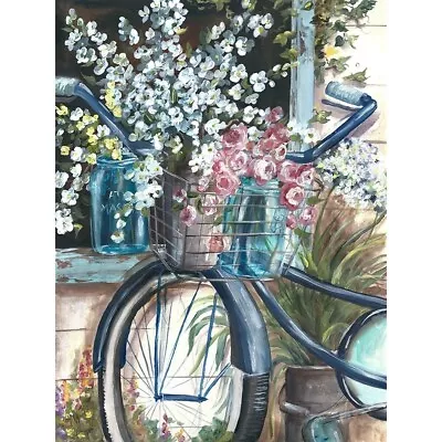 Vintage Bike And Mason Jar Poster Print By Tre Sorelle Studios • $19.15