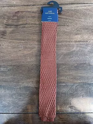 M&S Sartorial Pure Silk Tie Orange New RRP £28 • £19.95