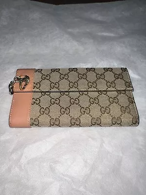 Gucci Canvas Guccisima Continental Charmed Wallet • $100