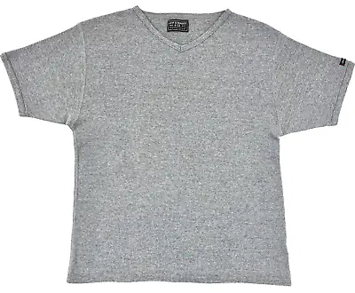 Levis Shirt Adult Medium Gray Ribbed Knit Thermal V-Neck Lightweight Casual Mens • $10.84