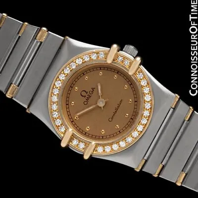Omega Ladies Constellation - SS Steel 18K Gold Factory Diamonds - Mint W/ Papers • $4020.80