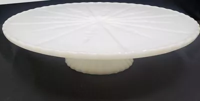 Vintage Anchor Hocking Starburst Milk Glass 10-1/4” Pedestal Cake Plate Stand • $15.98