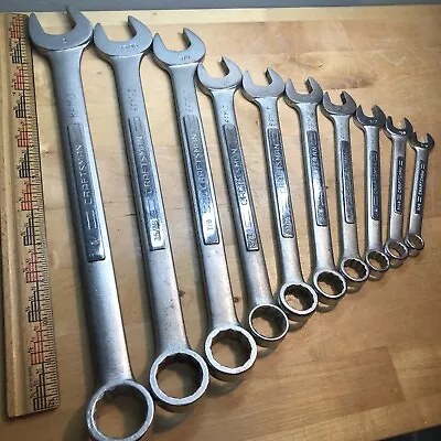 Vintage Craftsman 10 Pc Combination Wrench Set 4496 SAE NO Pouch 3/8-1” Complete • $59.99