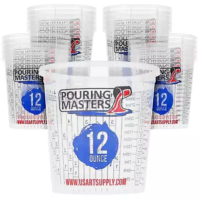 20 Pouring Masters 12 Ounce (350ml) Graduated Plastic Paint Mixing Cups Measure • $13.99