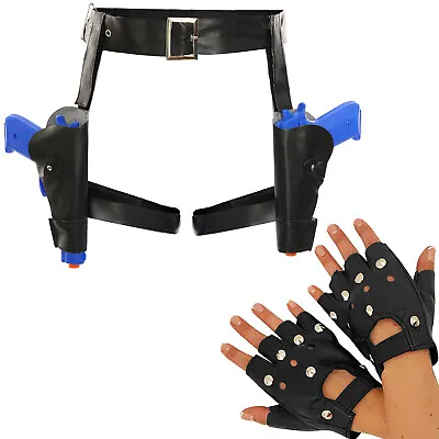 Tomb Explorer Lara Croft Fancy Dress Costume Guns Holster Gloves Movie Halloween • £12.99