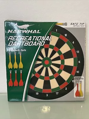 Narwhal Recreational Dart Board 8x Safe Tip Magnetic Darts • $22.90