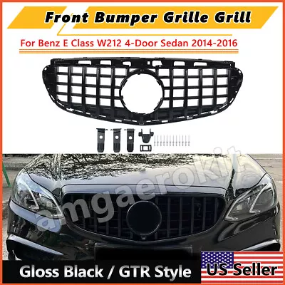 GT Style Glossy Front Hood Grille For Benz E Class W212 E300 E350 E400 2014-2016 • $91.99
