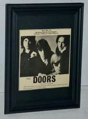The Doors 1967 Berkeley Community Theater 2 Shows  Concert Framed Promo Ad • $59.99