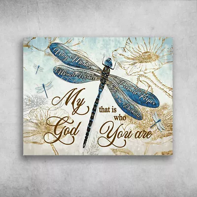 Dragonfly Poster Way Maker Miracle Worker Promise Keeper Light In The Dar... • $19.52