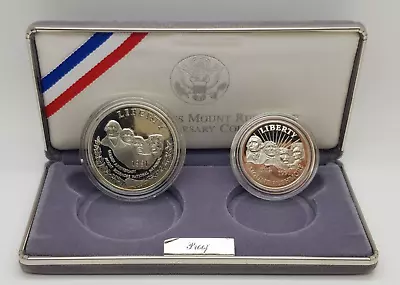 1991 U.S. Mount Rushmore Anniversary Two Coin Proof Set • $30