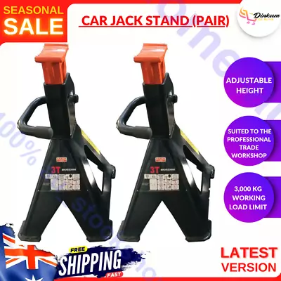 New Bahco 3 Tonne Car Jack Stand (Pair) Adjustable Height - 3000 Kg Work Load • $47.19