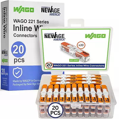 WAGO 221-2401 20Pc Inline Splicing Wire Connectors Pack | Includes (20X) 221-240 • $18.32