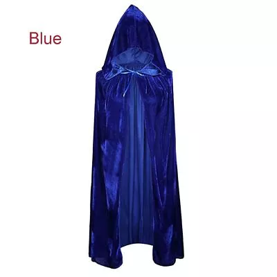 Adult/Kid Halloween Velvet Cloak Cape Ghost Capes Medieval Costume Hooded Robes • $16.54