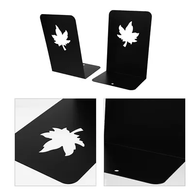 Maple Leaf Metal Bookends For Shelves - Black • £20.48