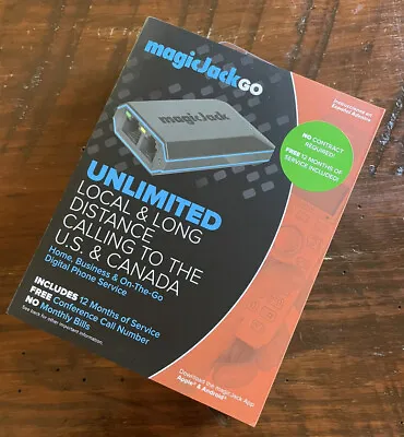 MagicJackGO UNLIMITED 12 Month Digital Phone Service • $49.50