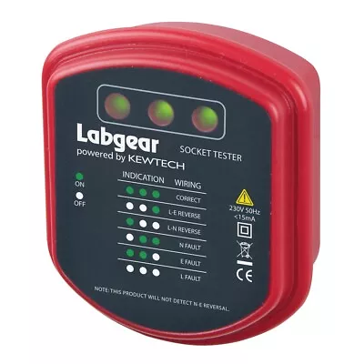 Labgear PI00495 - Socket Tester UK Mains Plug In Electrical Tester Live • £14.99