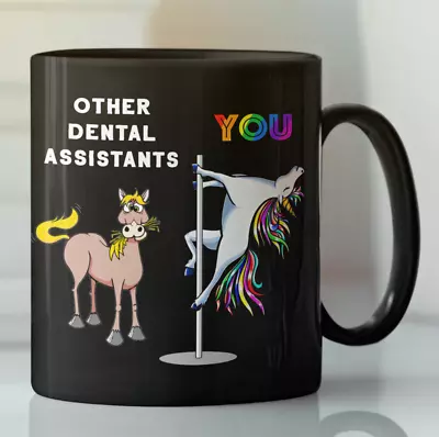 £28.44 • Buy Dental Assistant Rainbow Unicorn Pole Dancing Coffee Mug, Funny Coworker Gift 