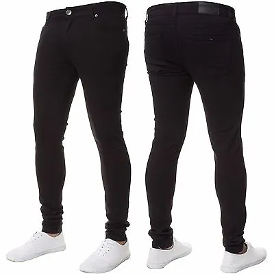 Enzo Mens Skinny Jeans Slim Fit Super Stretch Flex Denim Trouser Pants All Waist • $18.64