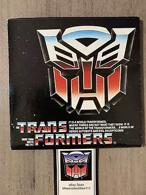 Checklist TriFold Catalog XL Vintage 1985 Transformers G1 Optimus Megatron • $27.95