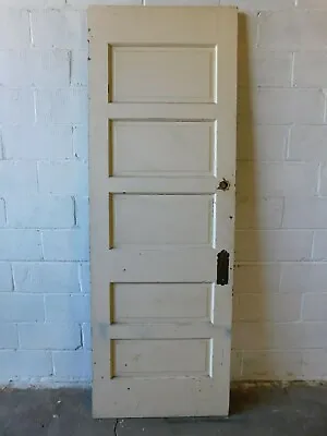 1800's Antique Wooden INTERIOR DOOR Five Panel VICTORIAN Style Fir ORNATE • $144.95