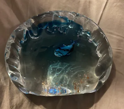 Vintage Murano Italian Art Glass 5  FISH Aquarium Paperweight Sculpture • $95