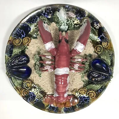 Large Palissy Majolica Lobster Decorative Plate Caldas Da Rainha Portugal • £490