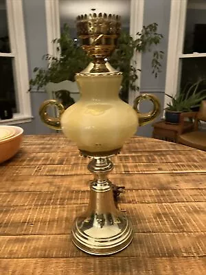 Mid Century Murano Glass Brass Trophy Lamp • $239.95