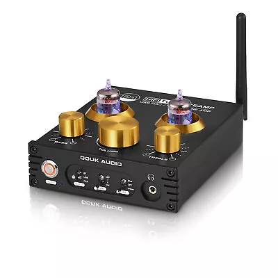 HiFi Bluetooth 5.0 Valve Tube Preamp Home Stereo Receiver USB DAC Headphone Amp • £79.99