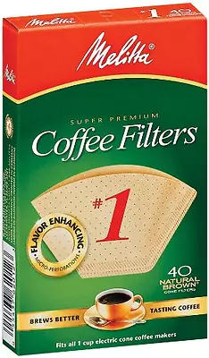 Melitta Premium #1 Cone Paper Coffee Filters Natural Brown 40 Count - 12 Pack • $26.95