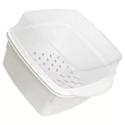 Microwave Food Steamer With Removable Strainer And Lid For Veggie Fish-SP • £10.99