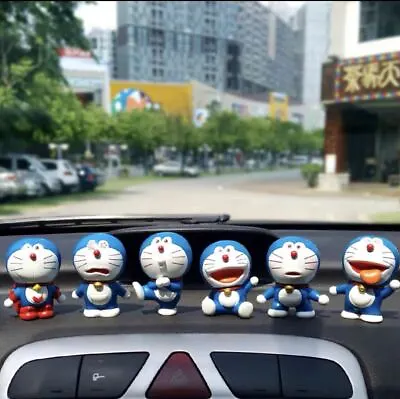 New Set Of 6Pcs Doraemon Expressions Figures Kawaii Car Decorations Home Decor • $19.99