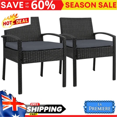 $180.97 • Buy 2x Outdoor Dining Chairs Wicker Chair Patio Garden Furniture Lounge Setting Bist