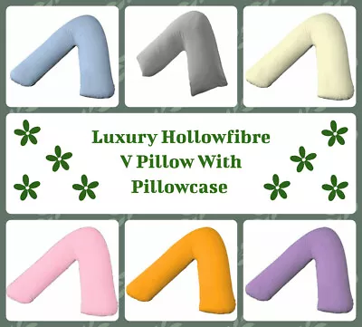 V Shaped Pillow & Flannel Pillowcases Orthopedic/Nursing Support Pillow Cushions • £9.95